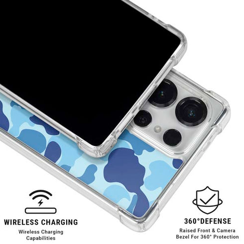Light Blue Street Camo Galaxy S25 Ultra Clear Case